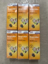 6x Childrens Ibuprofen Pain Reliever Feber Reducer Grape 8oz Compare To Motrin
