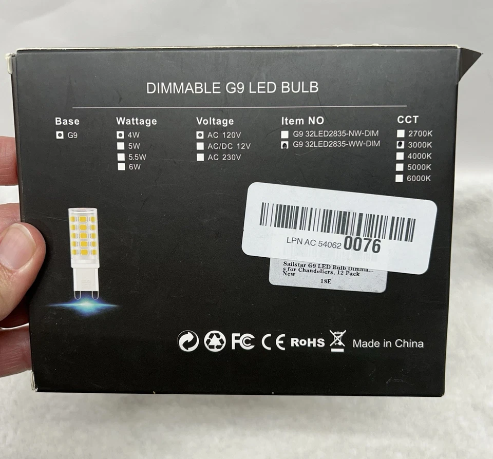 Intertek G9 LED BULB Dimmable 2700k 40W Replacement, Uses 4W, 120V, 12Pack(SH6) - Image 4 of 4