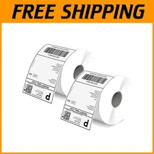 2 Rolls Shipping Paper, 500 Pcs per Roll, 4x6 Thermal Labels