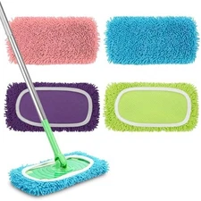 4 Reusable Microfiber Mop Pads, Swiffer Sweeper, Multicolor 1