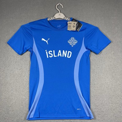 #ad Iceland Soccer Jersey Mens Small Blue KSI ISLAND National Football Team Kit Puma $42.40