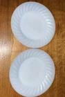 2 VTG 7 3/4" FIRE KING AZURITE BLUE DELPHITE SWIRL SALAD LUNCHEON PLATES