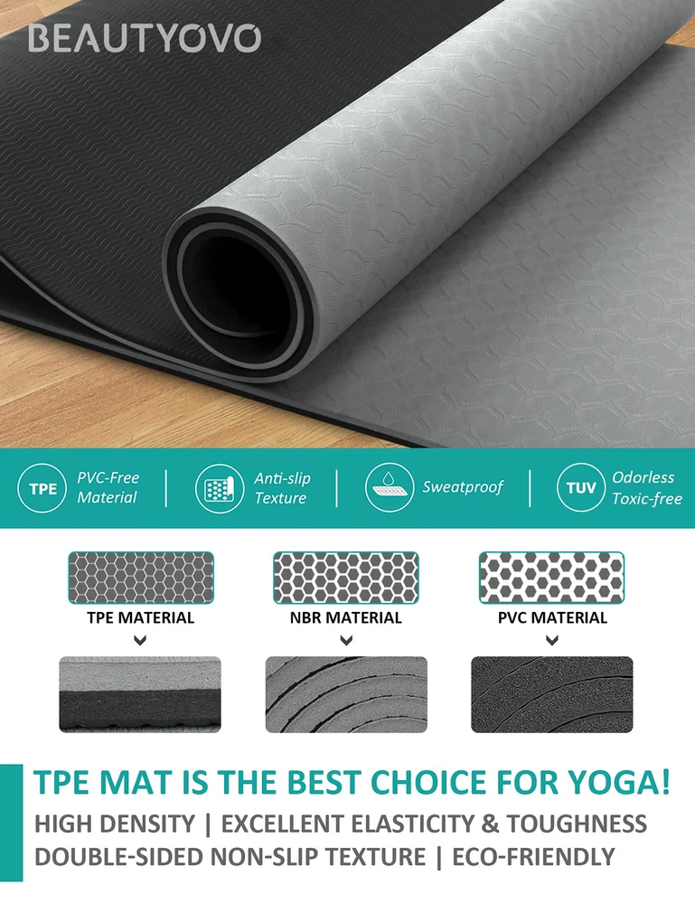 Extra Thick 1/3 Inch Non-Slip Yoga Mat with Strap for Professionals