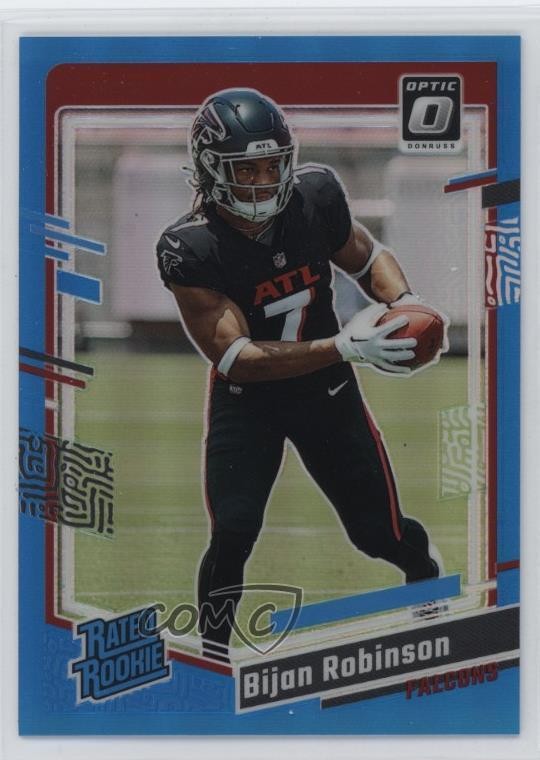 2023 Panini Donruss Optic Rated Rookie Aqua Prizm /299 Bijan Robinson #206 0nr3