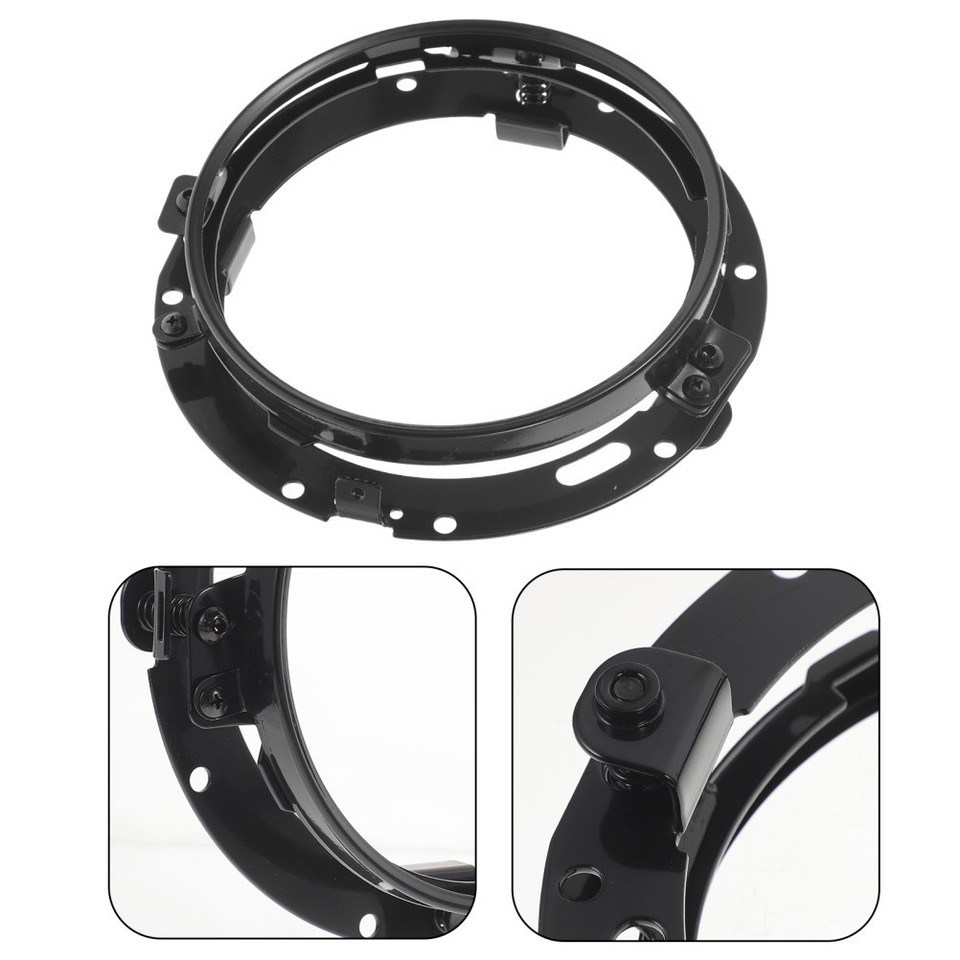 Motorcycle Loading Bracket Aluminum Motorcycle Headlight Mount Bracket Black for 7 Inch Lamps ...