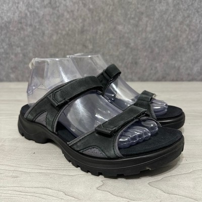 Ecco Yucatan Sandals Womens 8-8.5 Black Leather Sport Hiking Strappy Comfort 39