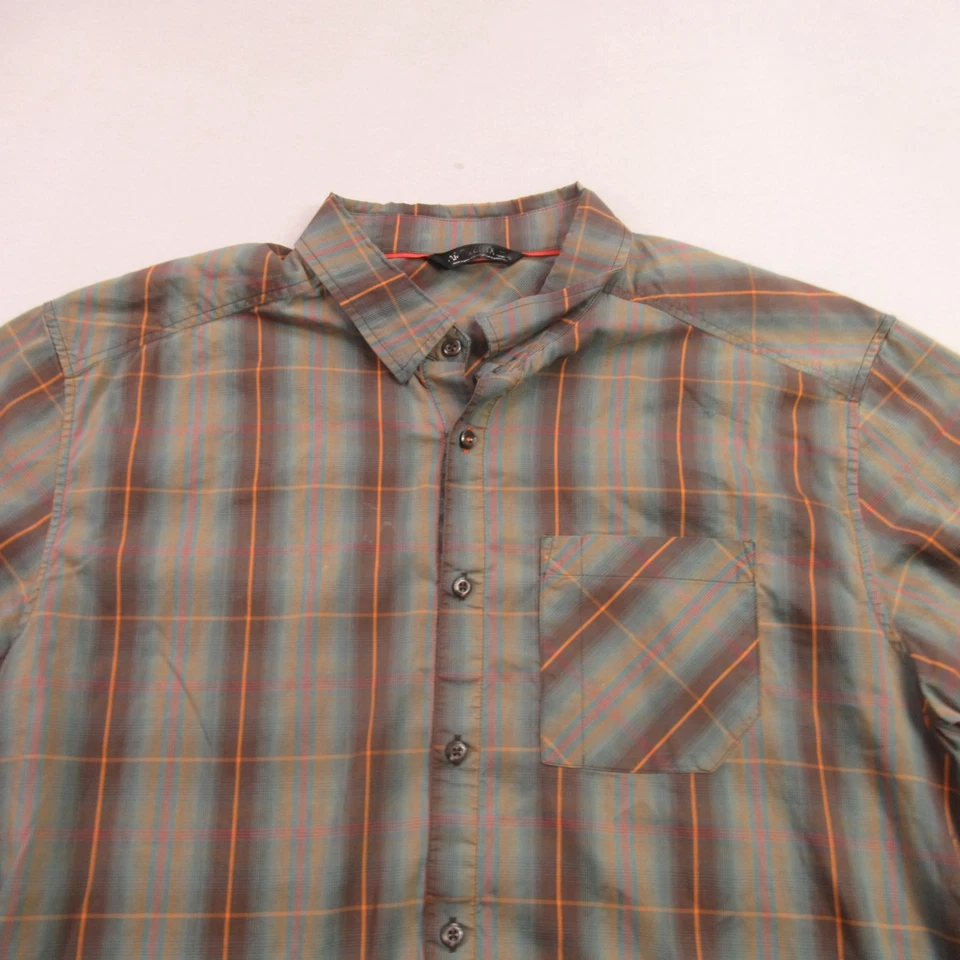 Camisa Arcteryx Para Hombre Grande Manga Corta Bolsillo Botón Frontal Ligera A Cuadros Foto 3 de 4