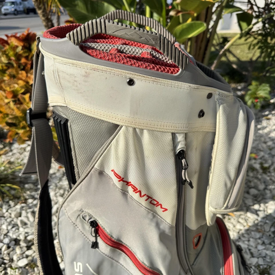 Carro de golf Sun Mountain Phantom bolsa divisor de 15 vías gris rojo organizador de bolsillos Foto 3 de 4