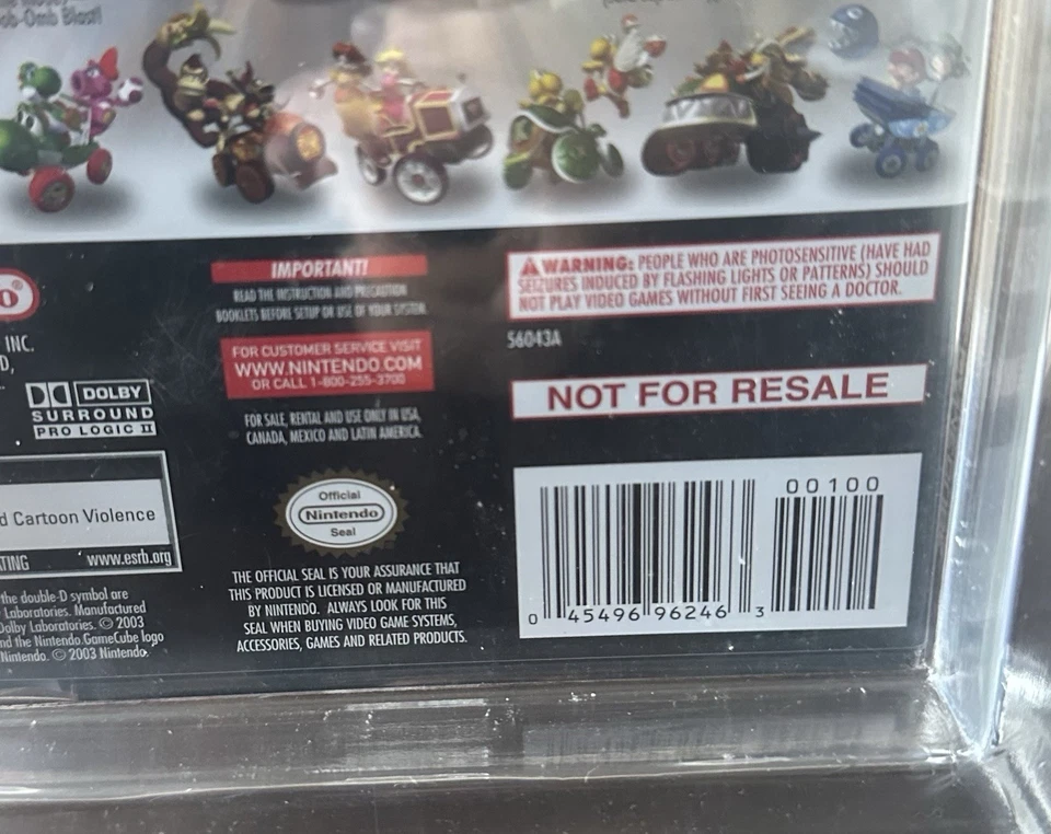 Mario Kart: Double Dash 2003 NOT FOR RESALE Brand New Sealed WATA 9.2 A - Image 3 of 3