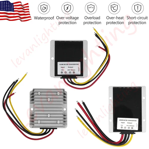 US DC 12v to 24v 20A 240W DC to DC Step up Converter Regulator Supply IP67