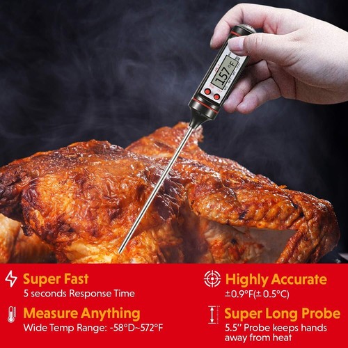 Digital Instant Read Meat Thermometer with Extra Long Probe for Grill, BBQ,Fryig - Picture 5 of 7