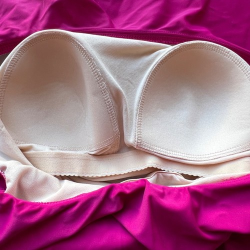 Pink One-Shoulder Swimsuit With Ruffle Detail Padded Lining Size L (12-14) - Picture 4 of 7
