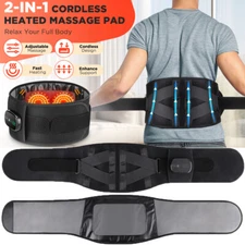 Red Light Therapy Back Massager Brace Belt Vibration Heat for Lumbar Pain Relief