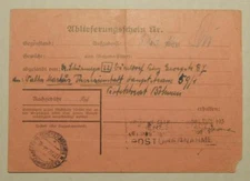1944 Germany Theresienstadt Ghetto Parcel post receipt Postcard Cover KZ