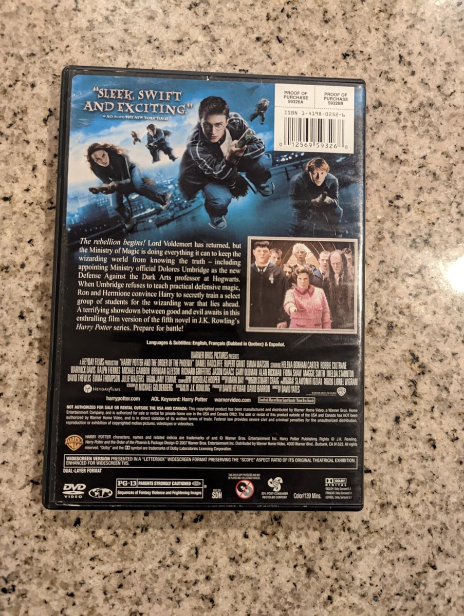 Harry Potter and the Order of the Phoenix DVD Widescreen Edition