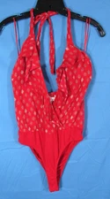 BAND OF GYPSIES Bodysuit/One-Piece DARK RED TANK TOP  Halter Tie OPEN BACK sz S
