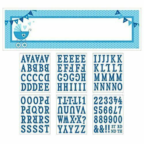 PERSONALIZED GIANT SIGN BANNER KIT BABY SHOWER BOY BLUE PARTY WALL DECORATION
