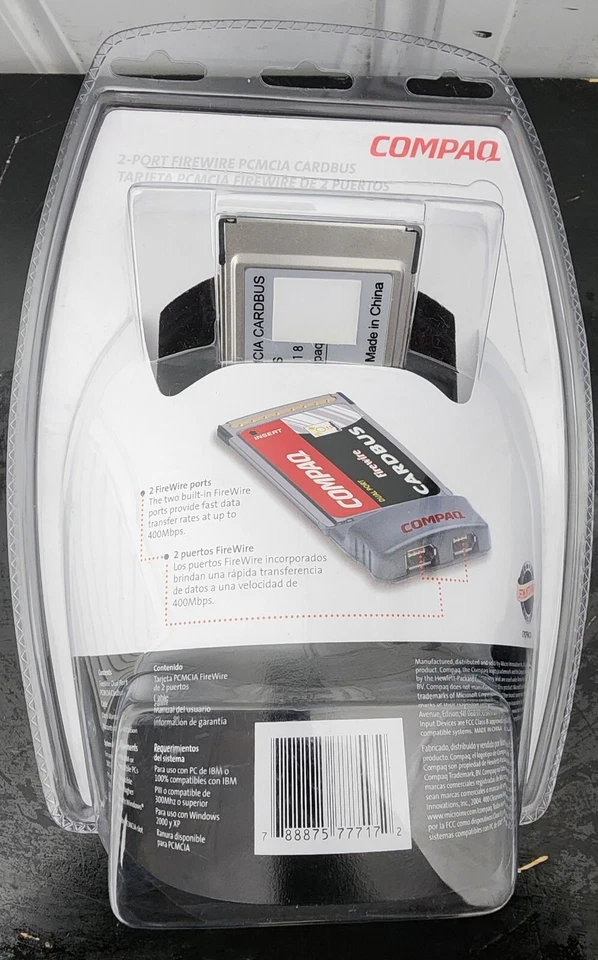Compaq 2-Port FireWire PCMCIA Cardbus Hot Swappable Plug And Play - Image 2 of 2