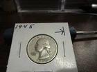1945 - Silver USA 25 cent - circulated Washington quarter