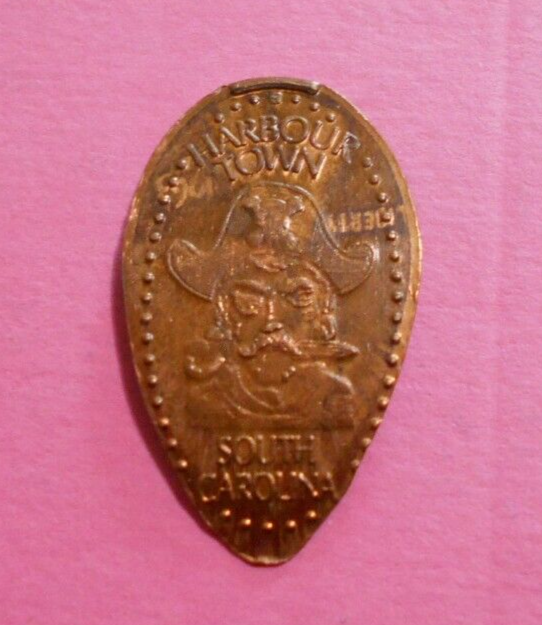 Harbour Town elongated penny South Carolina USA cent Pirate copper souvenir coin eBay
