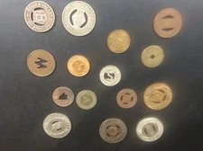 Misc Lot of 15 Transportation Tokens 