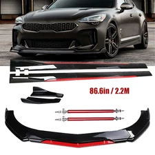 For Kia Stinger Forte Front Bumper Lip Splitter Spoiler Side Skirt Body Kit