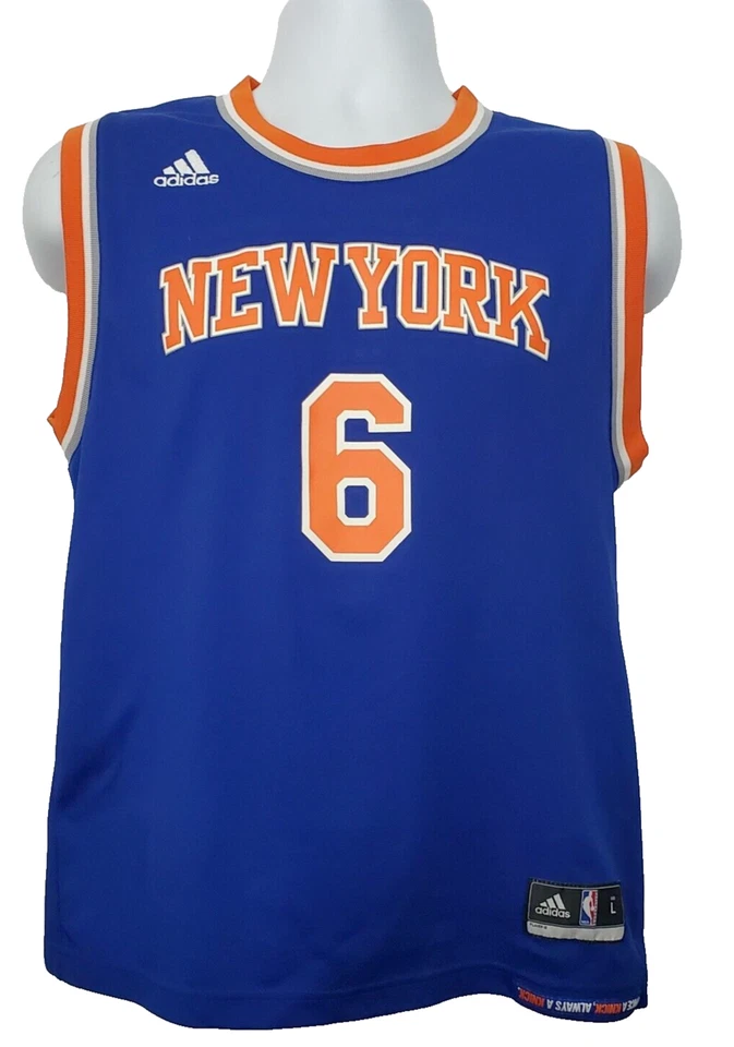 Camiseta New York Knicks Kristaps Porzingis Adidas Talla L Juvenil 14-16 Azul Carretera Foto 2 de 4