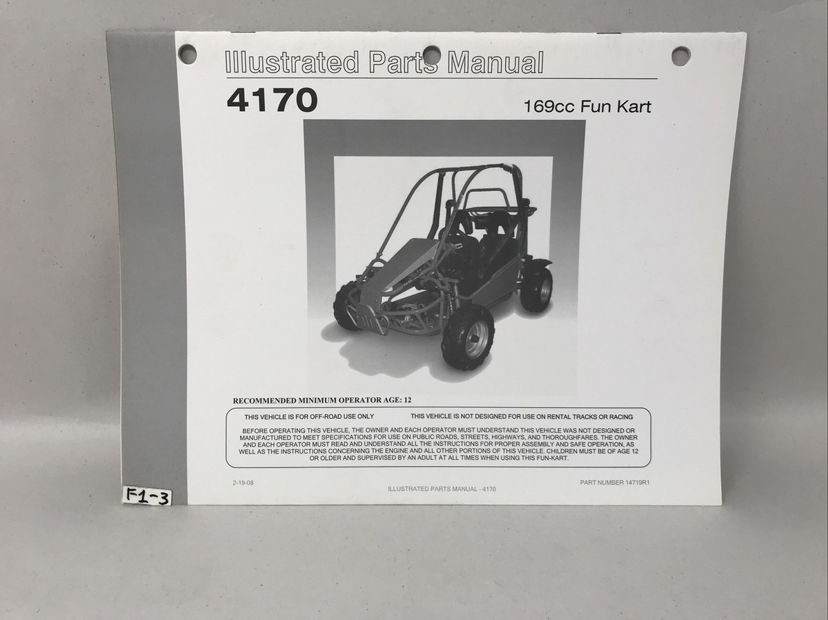 Dプライス American Sportworks Fun Kart 4170 Illustrated Parts Manual