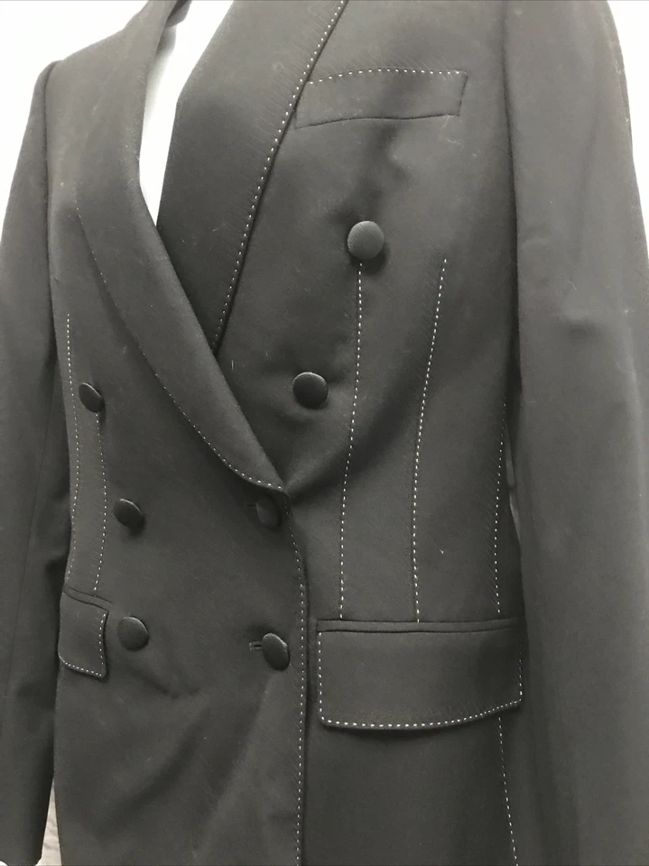 Chaqueta Blazer Dolce & Gabana Negra Rayas Rosa Doble Botón Pasarela A2 Foto 2 de 4