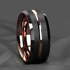 NEW MENS SIZE 13 Brushed Ring Rose Gold Plated Engagement Wedding Band US SHIP