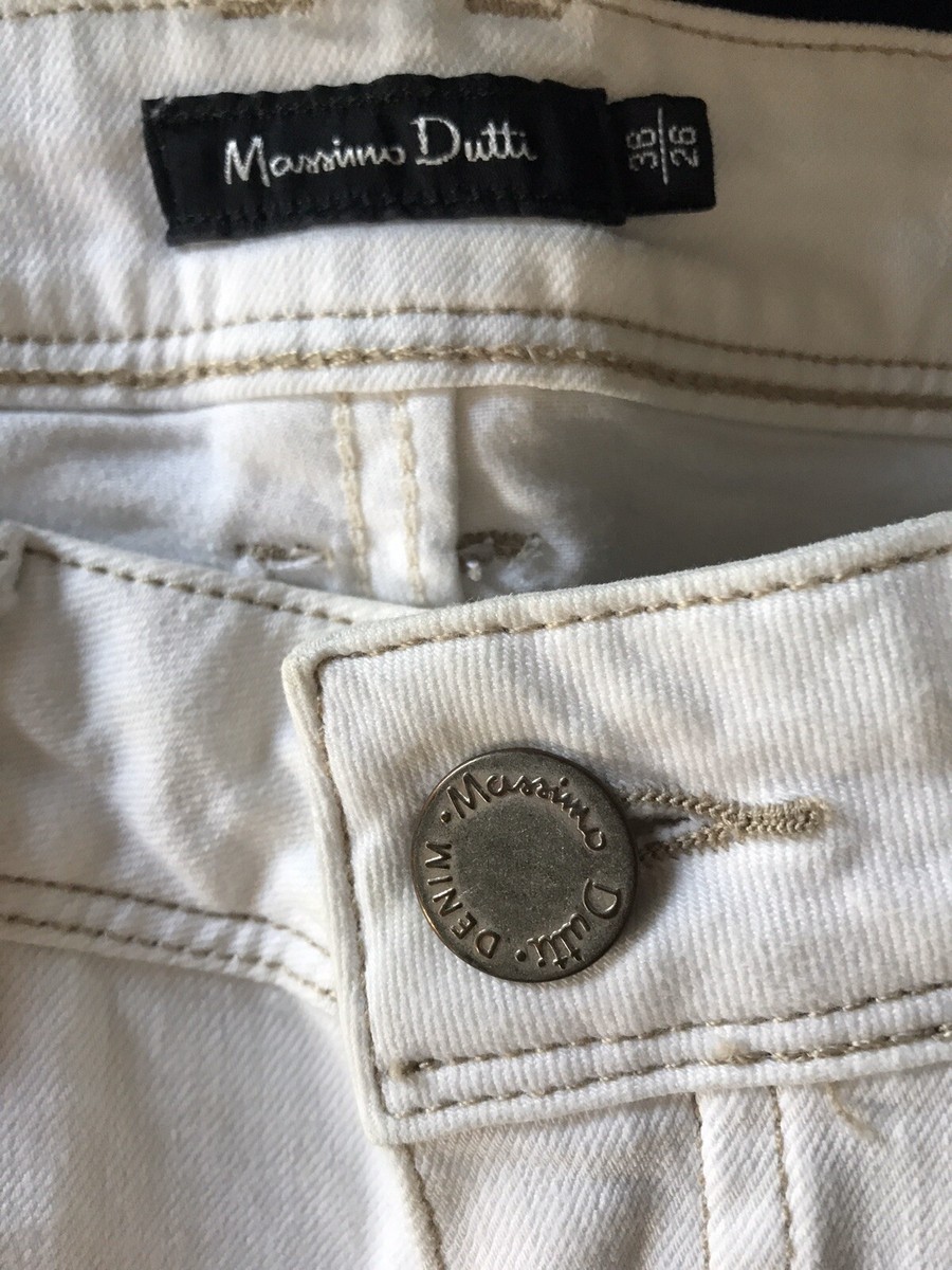 Massimo Dutti Off White Jeans Slim Size 26 Womens Excellent Condition
