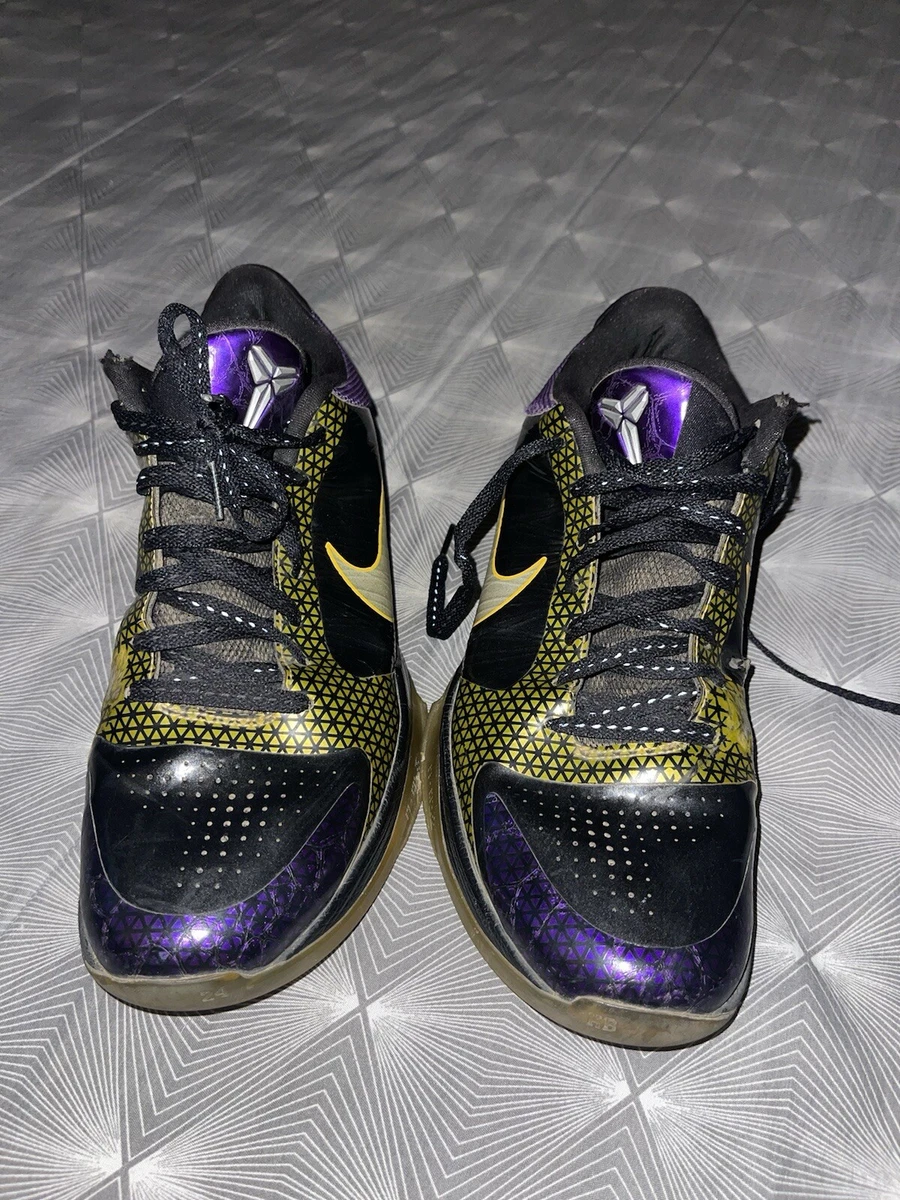 Nike Zoom Kobe 5 Playoff Carpe Diem Black Chrome Purple Mens Sneakers Size 9.5 Size 9 - Nike Zoom Kobe 5 Playoff Carpe Diem for sale online  main image 4