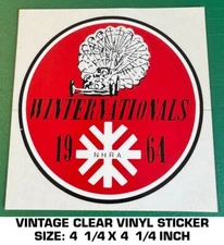 WINTERNATIONALS 1964 NHRA - VINTAGE 90's CLEAR VINYL DECAL STICKER - DRAG RACING
