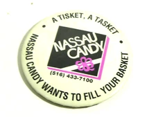 Vintage Nassau Candy Button Pin New York Company Business Advertising Pinback