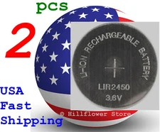 2 pcs LIR2450 2450 Bulk 3.6V TT Rechargeable LIR Genuine Lithium Battery