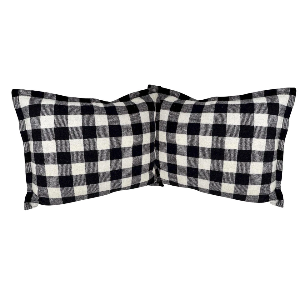 De Colección Lauren Ralph Lauren Casa de Invierno Lana Búfalo Cuadros Falso Conjunto De 2 20x26 Foto 4 de 4