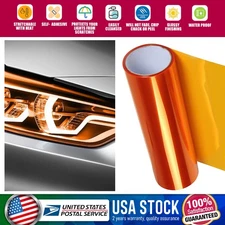 For Headlight Taillamp Amber Orange Lens Vinyl Protection Wrap Film 1.9-5.8sqft