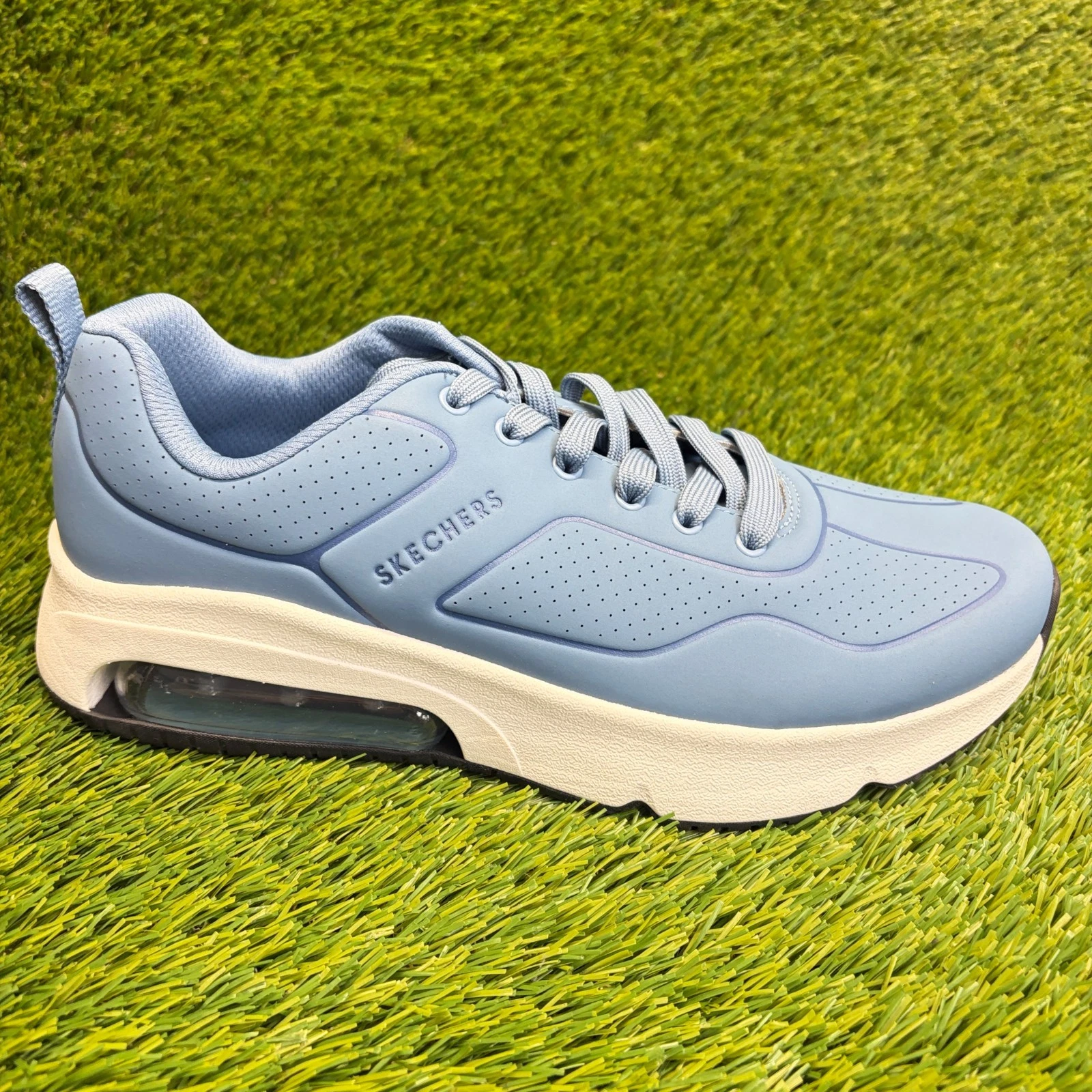 Skechers Uno Evolve Infinite Air Mens Size 10 Blue White Running Shoes Sneakers