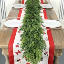 6 Ft Real Touch Christmas Garland,Thick and Lush，Soft Bendable, Lifelike Green