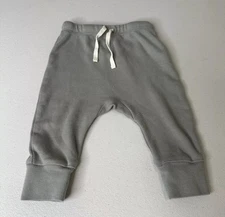 QUINCY MAE 100% ORGANIC COTTON GREY INFANT JOGGERS SZ 6-12 MOS