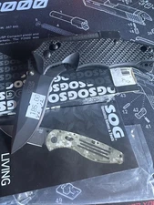 Rare SOG Vulcan VL-12 Mini Tini VG-10 Seki Japan Black Folding Knife NOS MINT