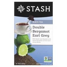 Black Tea, Double Bergamot Earl Grey, 18 Tea Bags, 1.1 oz (33 g)