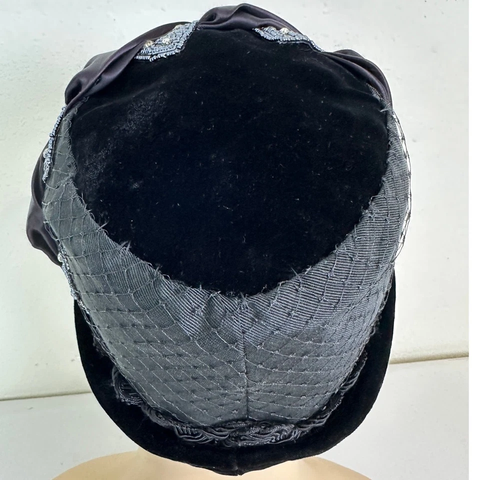 Chapéu Patricia Josephine ASD Feminino Preto Cloche Flapper 1920 Pequeno/Médio 22 1/2" - Imagem 4 de 4