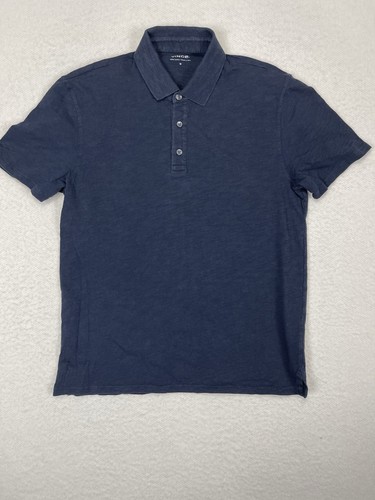 Vince Polo Shirt Mens M Black 3-Button Pullover Short Sleeve 100% Cotton Preppy - Picture 1 of 8