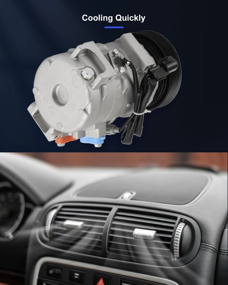 Compresor de aire acondicionado con embrague para Mitsubishi Montero 2000-2006 3,5 L 3,8 L Foto 4 de 4