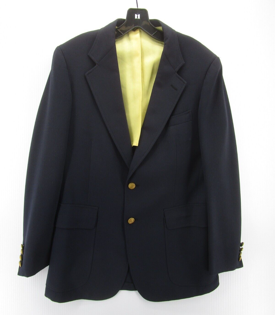 VINTAGE Wimbledon Blazer Men 40 Blue Navy Sport Coat Jacket
