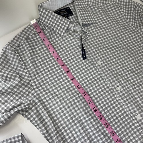 Report Collection Button Up Shirt Mens Small Gray Plaid NWOT x4 Performance Slim - Picture 9 of 10