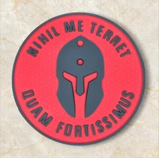 MOLON LABE NIHIL ME TERRET SPARTAN ARMY  TACTICAL BLACK RED 3D PVC HOOK PATCH