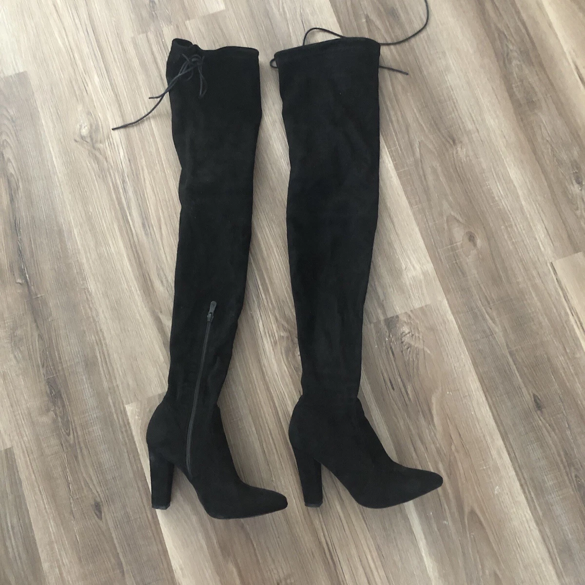 Black thigh high sales boots size 5
