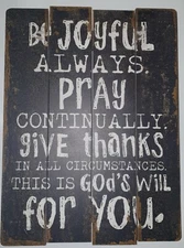 Faithful Walls 50140 "Be Joyful" Wall Decor Slat Sign